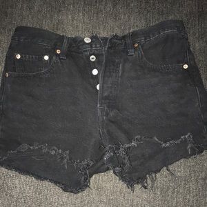 Levi’s black denim cutoff shorts